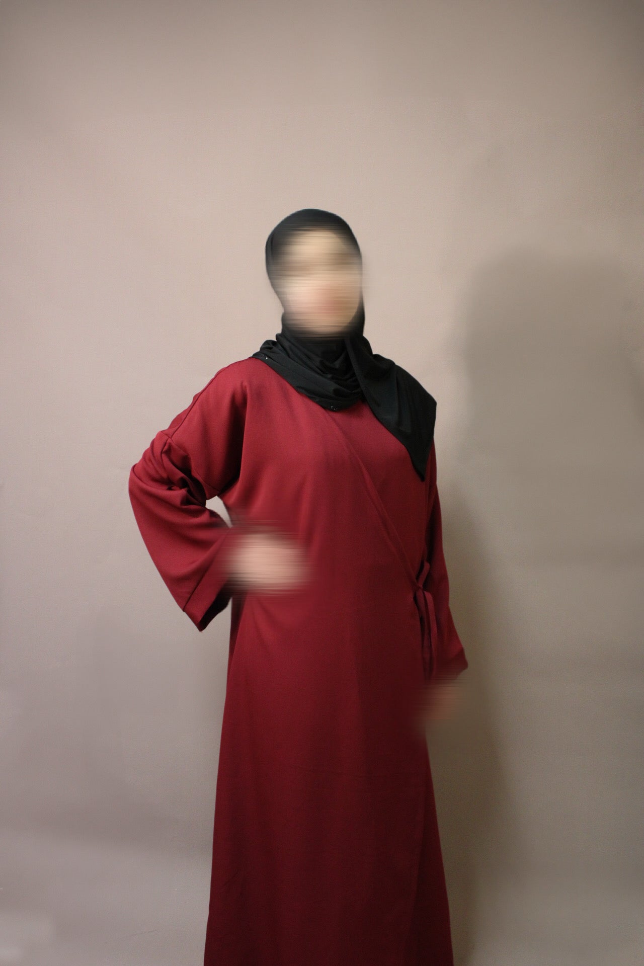 Kimono Abaya in rot, schwarz, light beige, sand and grey blue
