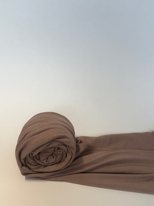 Bambus Jersey Hijab in beige braun
