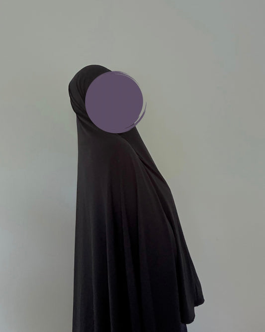 Premium Jersey Khimar in schwarz